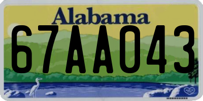 AL license plate 67AA043
