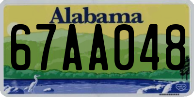 AL license plate 67AA048