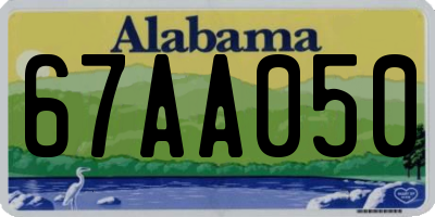 AL license plate 67AA050