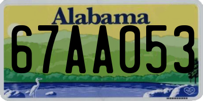 AL license plate 67AA053