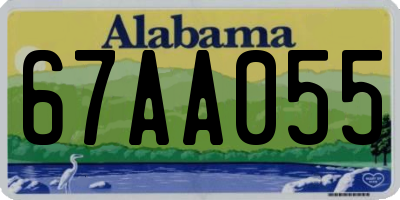 AL license plate 67AA055
