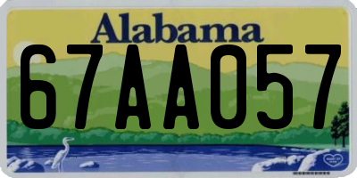AL license plate 67AA057