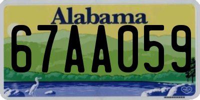 AL license plate 67AA059