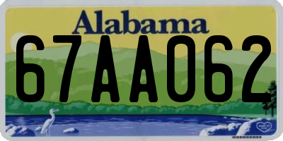 AL license plate 67AA062