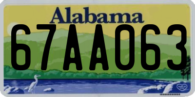 AL license plate 67AA063
