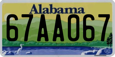 AL license plate 67AA067