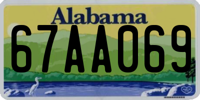 AL license plate 67AA069
