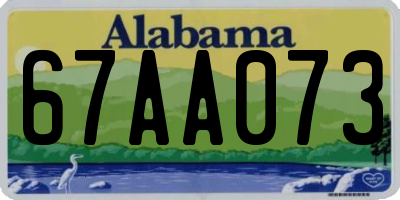 AL license plate 67AA073