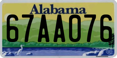 AL license plate 67AA076