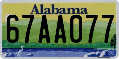 AL license plate 67AA077