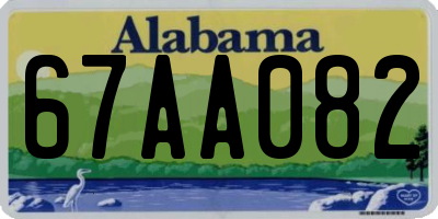 AL license plate 67AA082