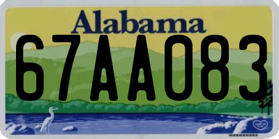 AL license plate 67AA083