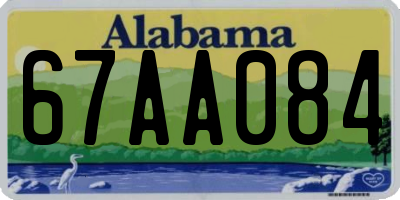 AL license plate 67AA084