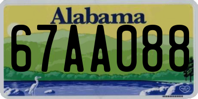 AL license plate 67AA088
