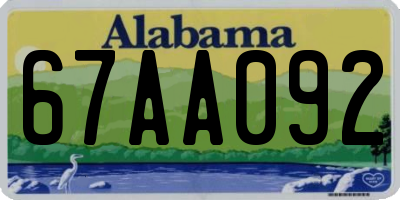AL license plate 67AA092