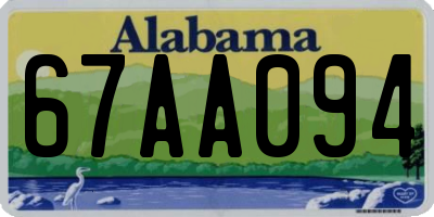 AL license plate 67AA094