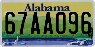 AL license plate 67AA096