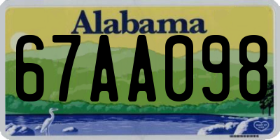 AL license plate 67AA098