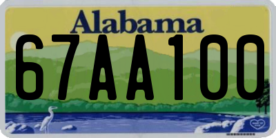 AL license plate 67AA100