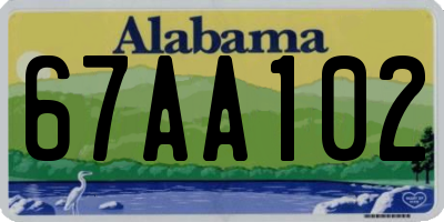 AL license plate 67AA102