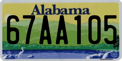 AL license plate 67AA105