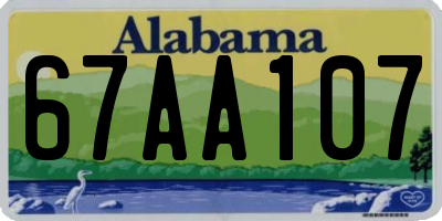AL license plate 67AA107