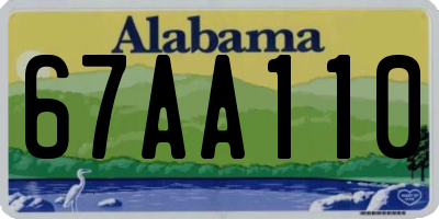 AL license plate 67AA110