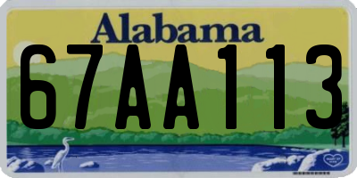 AL license plate 67AA113