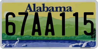 AL license plate 67AA115