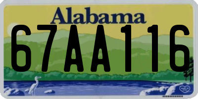AL license plate 67AA116