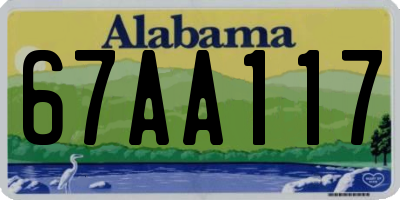 AL license plate 67AA117