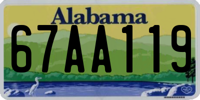 AL license plate 67AA119