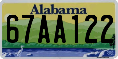 AL license plate 67AA122