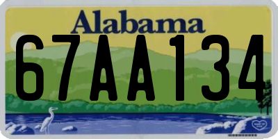 AL license plate 67AA134