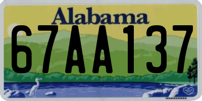AL license plate 67AA137