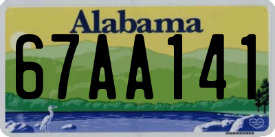 AL license plate 67AA141