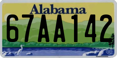 AL license plate 67AA142