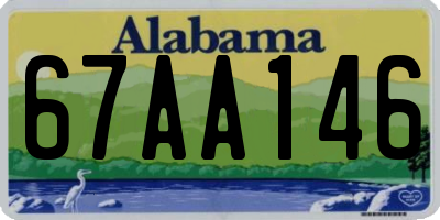 AL license plate 67AA146