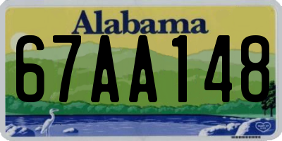 AL license plate 67AA148