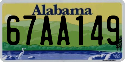 AL license plate 67AA149