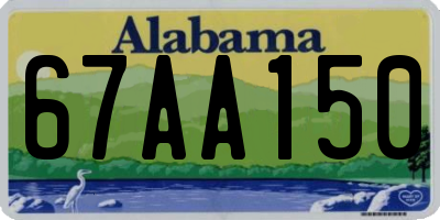 AL license plate 67AA150