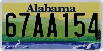 AL license plate 67AA154