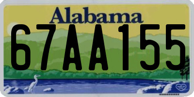 AL license plate 67AA155