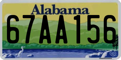 AL license plate 67AA156