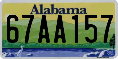 AL license plate 67AA157