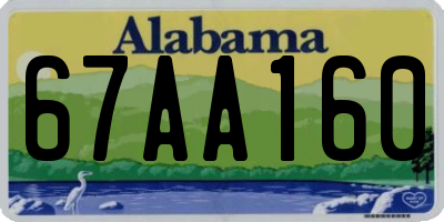 AL license plate 67AA160