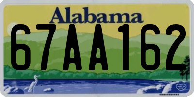 AL license plate 67AA162