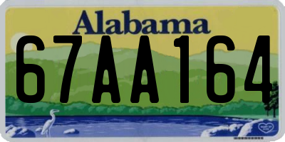 AL license plate 67AA164