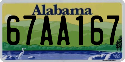 AL license plate 67AA167