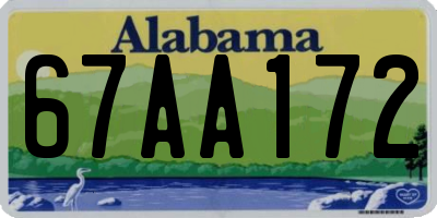 AL license plate 67AA172